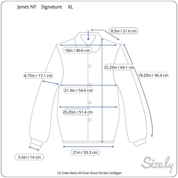 Jones NY Signature Long Sleeve Crewneck Pink Green Floral Motif Cardigan XL NWT - Picture 7 of 7